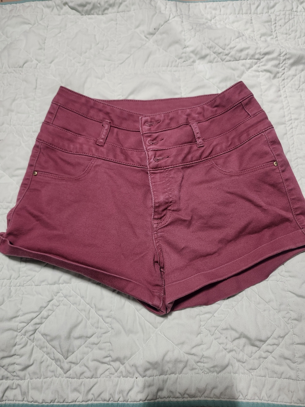 High-Rise Mauve Women's Shorts